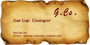 Gariup Csongor névjegykártya